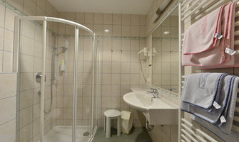 Badezimmer im Hotel Angerer-Hof